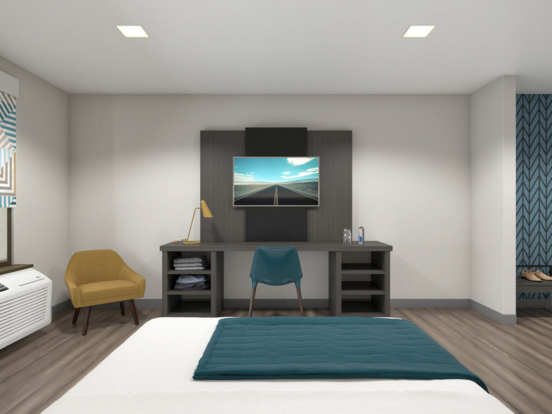 Motel 6 Gemini Mobiliario de dormitorio de hotel de estilo moderno