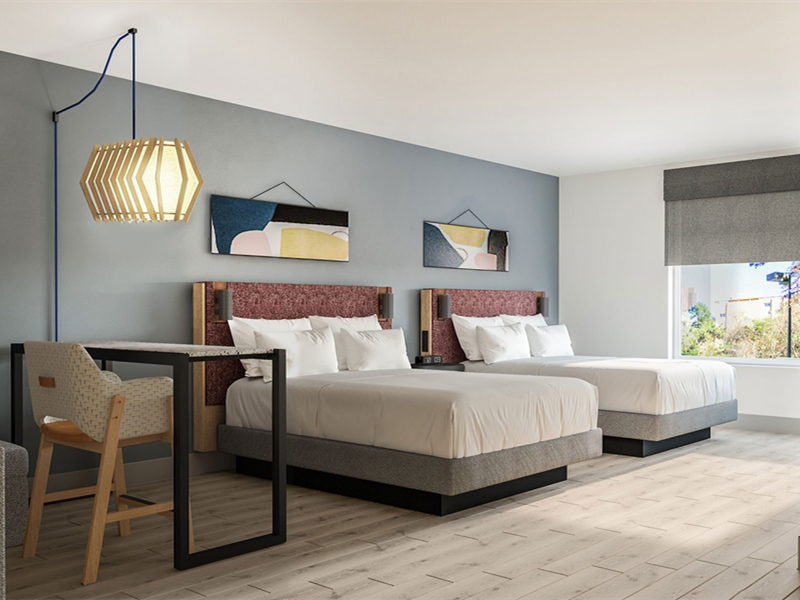 Conjunto de muebles de dormitorio de muebles de hotel de madera Atwell Suites